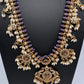 CZ Peacock Purple Rice Pearls Long Guttapusalu Necklace