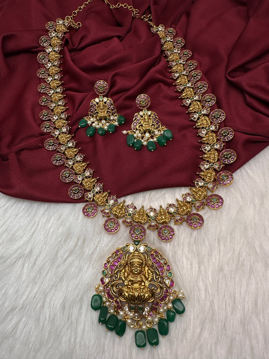 Kempu Bottu Mala with Detachable Pendent Long Necklace