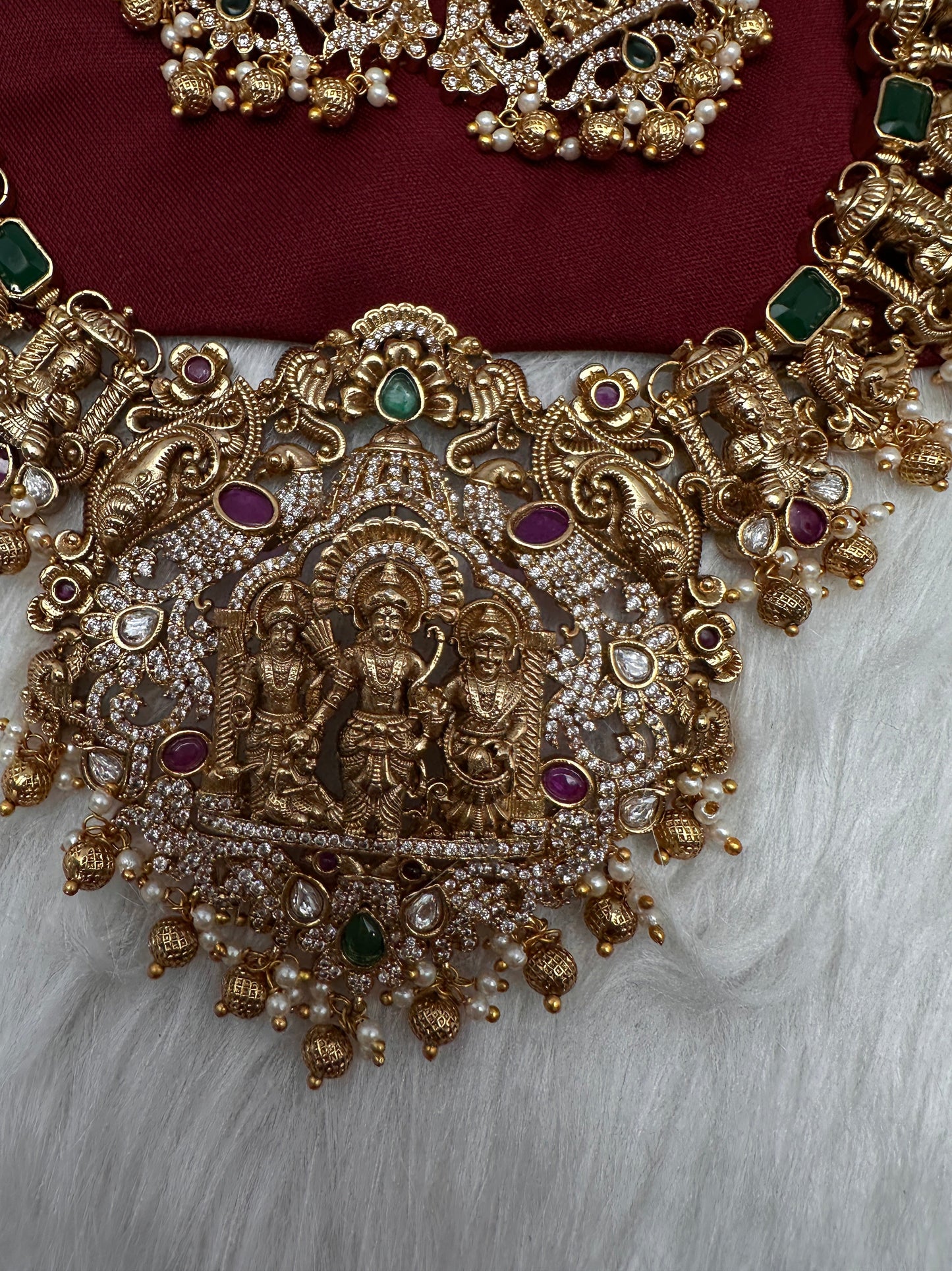 RamParivar Matte Nakshi Long Necklace