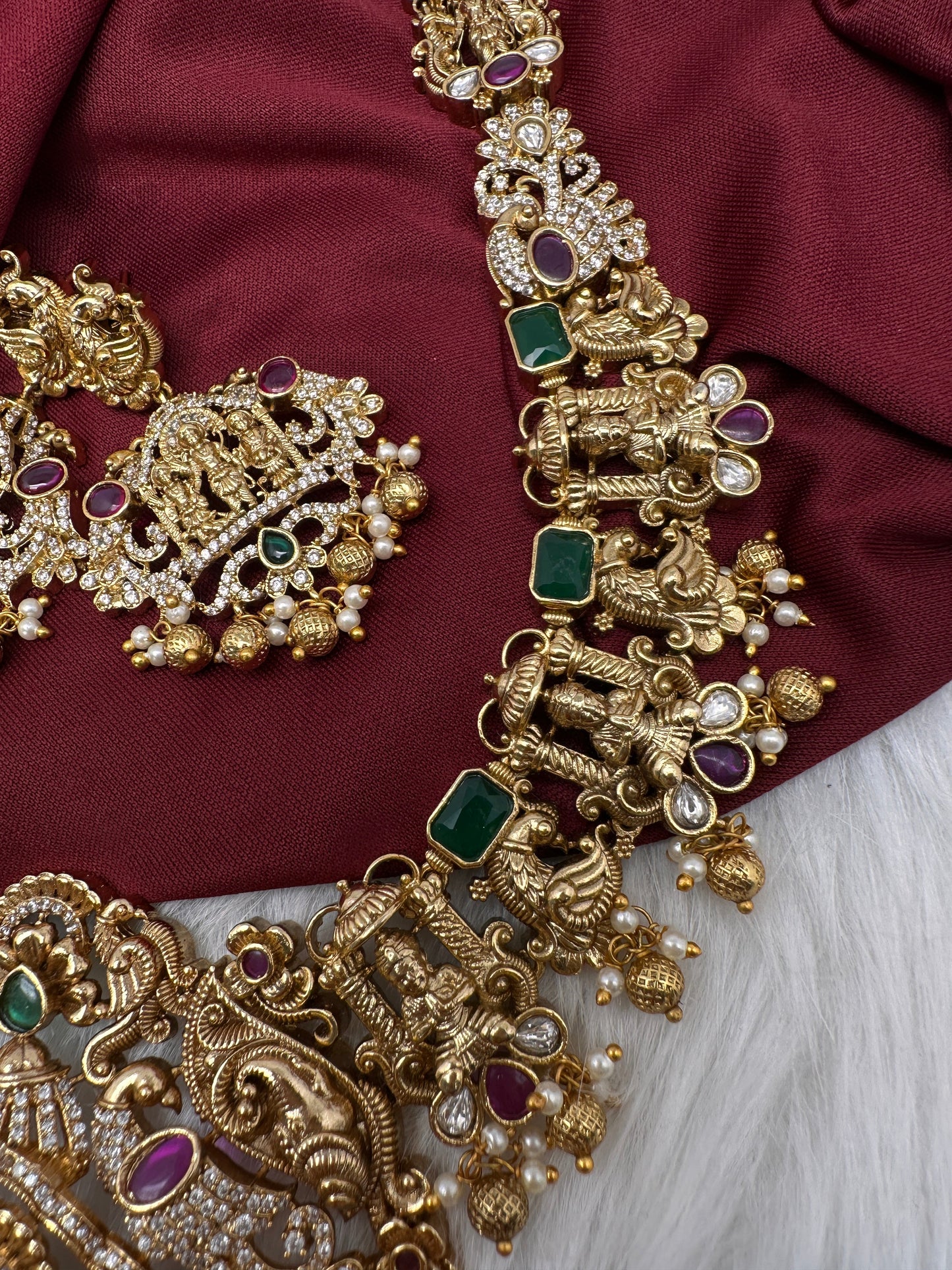 RamParivar Matte Nakshi Long Necklace