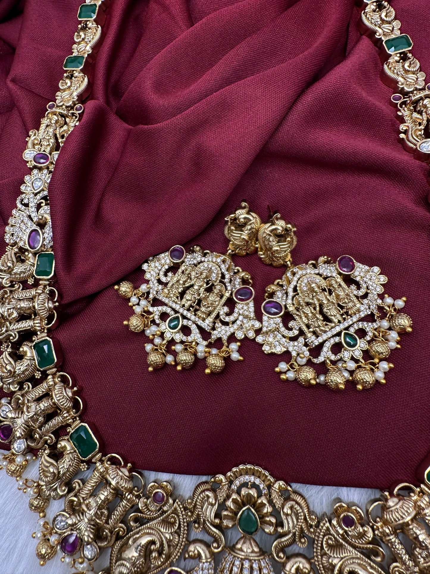 RamParivar Matte Nakshi Long Necklace