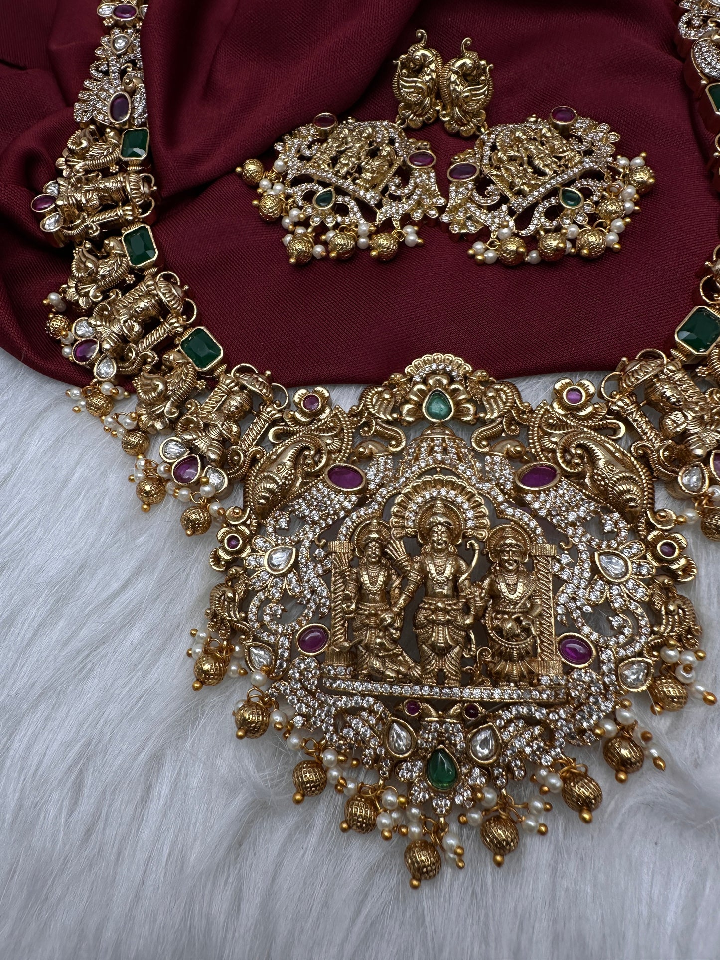 RamParivar Matte Nakshi Long Necklace
