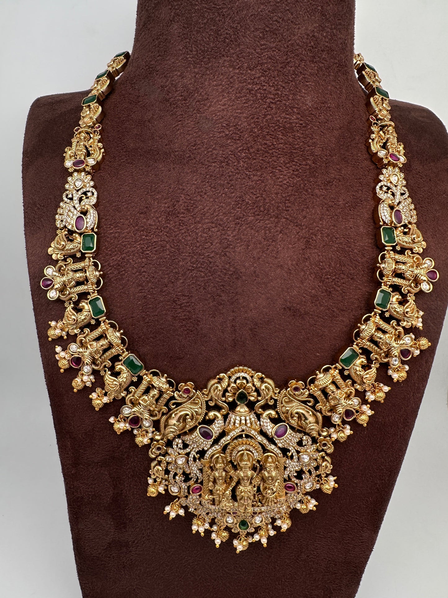 RamParivar Matte Nakshi Long Necklace