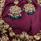 Radha Krishna Peacock Matte Nakshi Long Necklace