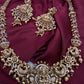 Goddess Lakshmi Peacock Matte Kemp Long Necklace