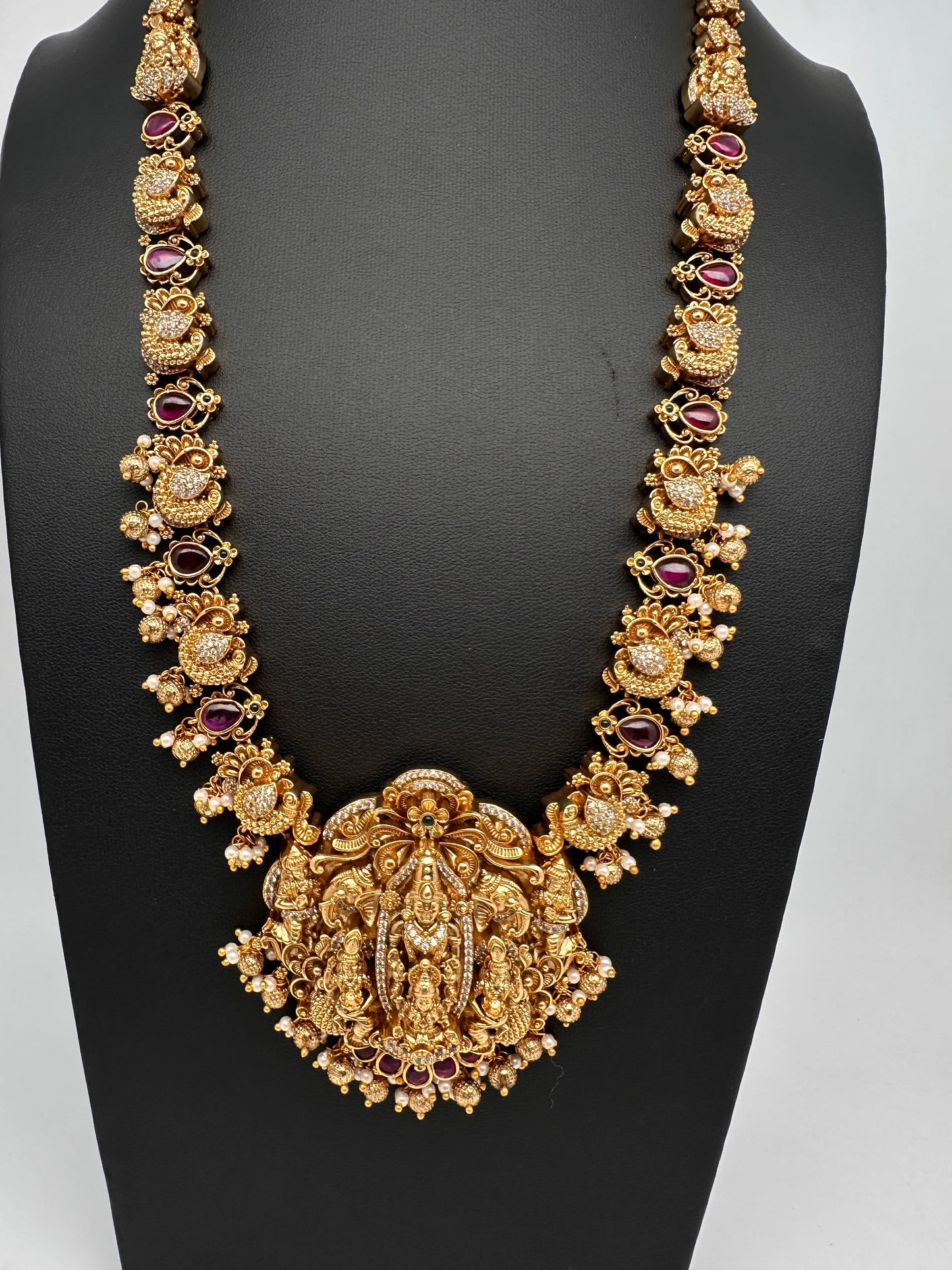 Balaji LakshmiJi  Matte Potta Stones Long Necklace
