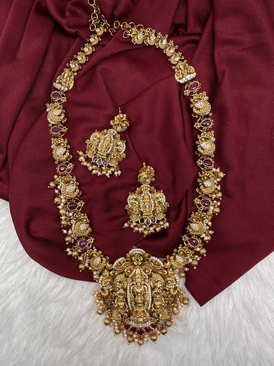 Balaji LakshmiJi  Matte Potta Stones Long Necklace