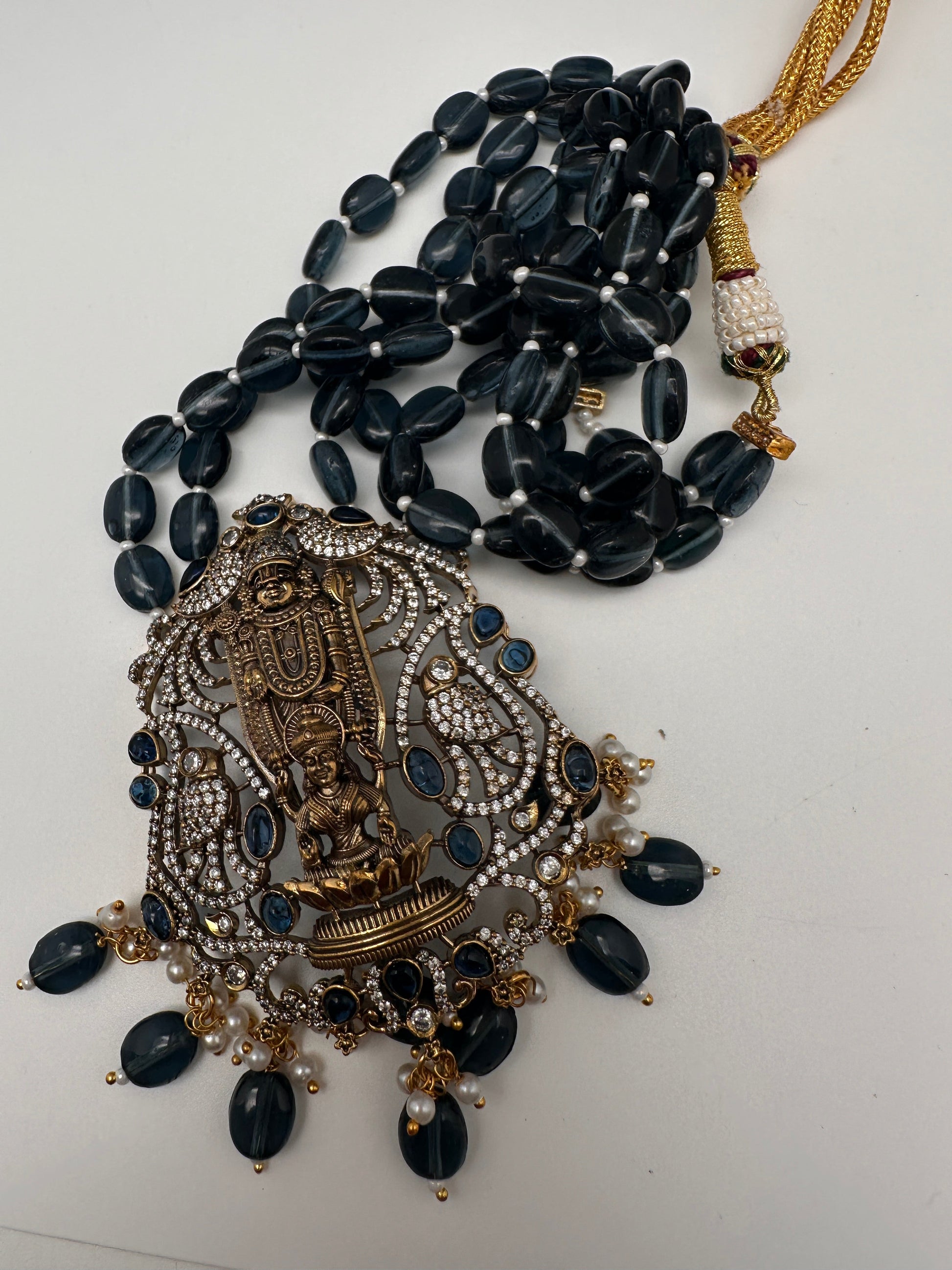 Lord BalajiBeads Long Color Stone Necklace - Blue