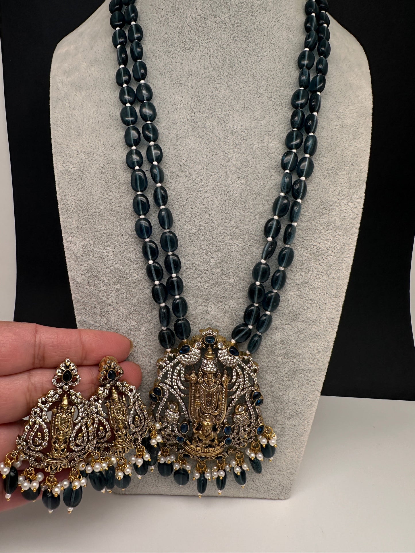 Lord BalajiBeads Long Color Stone Necklace - Blue