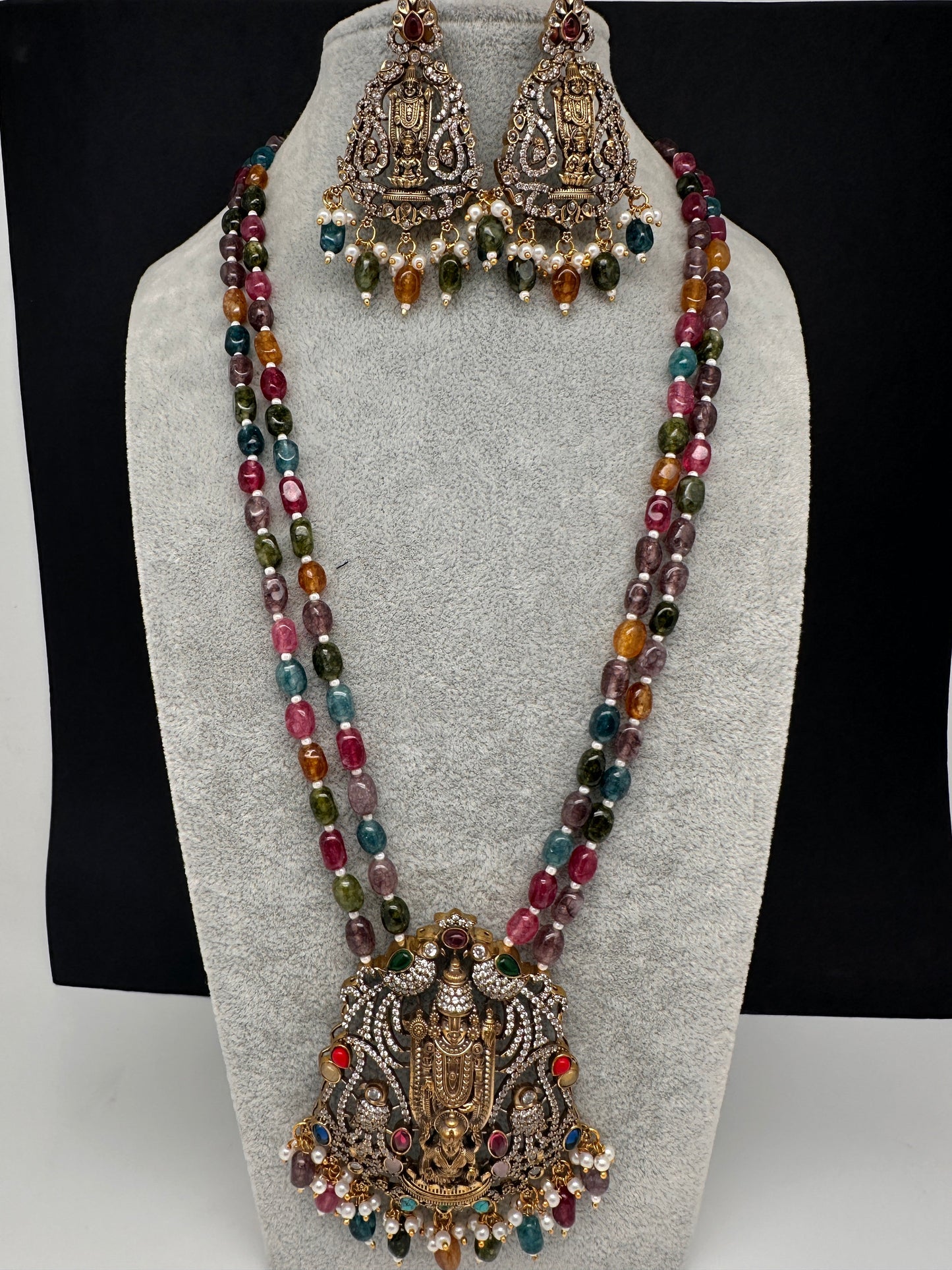 Lord BalajiBeads Long Color Stone Necklace - Multi