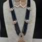 CZ Beads Long Color Stone Peacock Necklace - Blue