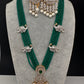CZ Beads Long Color Stone Peacock Necklace - Green