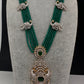 CZ Beads Long Color Stone Peacock Necklace - Green