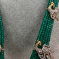 CZ Beads Long Color Stone Peacock Necklace - Green