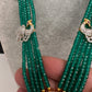 CZ Beads Long Color Stone Peacock Necklace - Green
