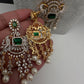 CZ Beads Long Color Stone Peacock Necklace - Green