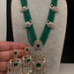 CZ Beads Long Color Stone Peacock Necklace - Green