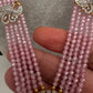 CZ Beads Long Color Stone Peacock Necklace - Pink