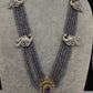 CZ Beads Long Color Stone Peacock Necklace - Purple