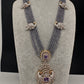CZ Beads Long Color Stone Peacock Necklace - Purple