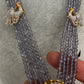 CZ Beads Long Color Stone Peacock Necklace - Purple