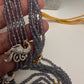 CZ Beads Long Color Stone Peacock Necklace - Purple