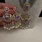 CZ Beads Long Color Stone Peacock Necklace - Purple