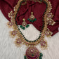 Red Green Kempu Matte Traditional Guttapusalu Necklace