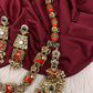 Rajwadi Double Layer Doublet Color Stone Necklace - Coral