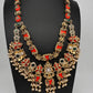 Rajwadi Double Layer Doublet Color Stone Necklace - Coral