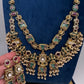 Rajwadi Double Layer Doublet Color Stone Necklace - MintGreen