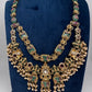 Rajwadi Double Layer Doublet Color Stone Necklace - MintGreen