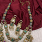 Rajwadi Double Layer Doublet Color Stone Necklace - MintGreen