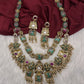 Rajwadi Double Layer Doublet Color Stone Necklace - MintGreen
