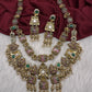 Rajwadi Double Layer Doublet Color Stone Necklace - Pink