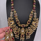 Rajwadi Double Layer Doublet Color Stone Necklace - Red