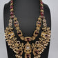 Rajwadi Double Layer Doublet Color Stone Necklace - Red