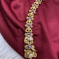 Kempu Lord Balaji Lakshmi Ji Long Matte Necklace