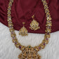 Kempu Lord Balaji Lakshmi Ji Long Matte Necklace