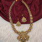 Kempu Lord Balaji Lakshmi Ji Long Matte Necklace