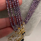CZ Beads Long Color Stone Peacock Necklace - Purple