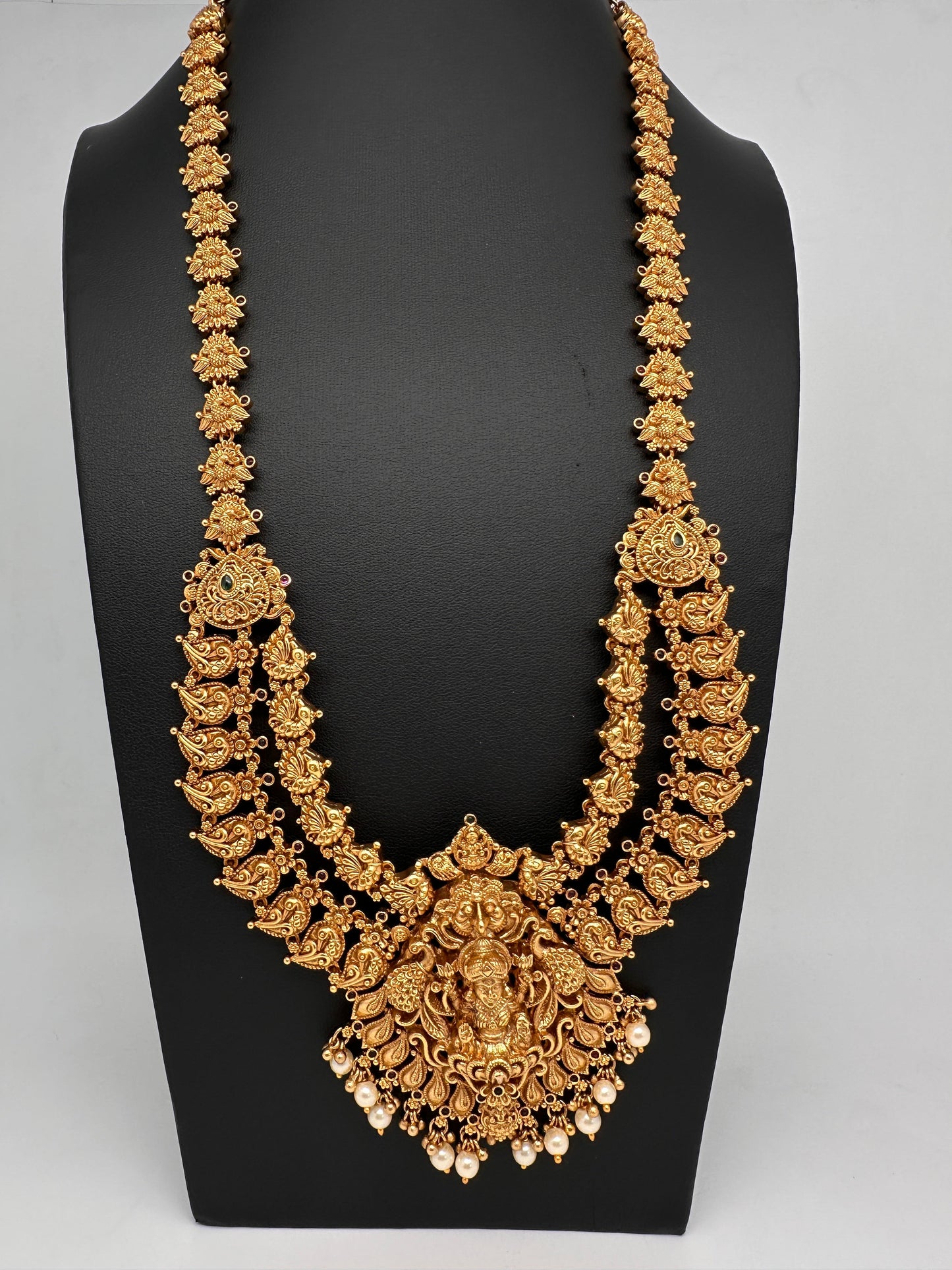Goddess lakshmi Matte Nakshi Layer Long Matte Necklace