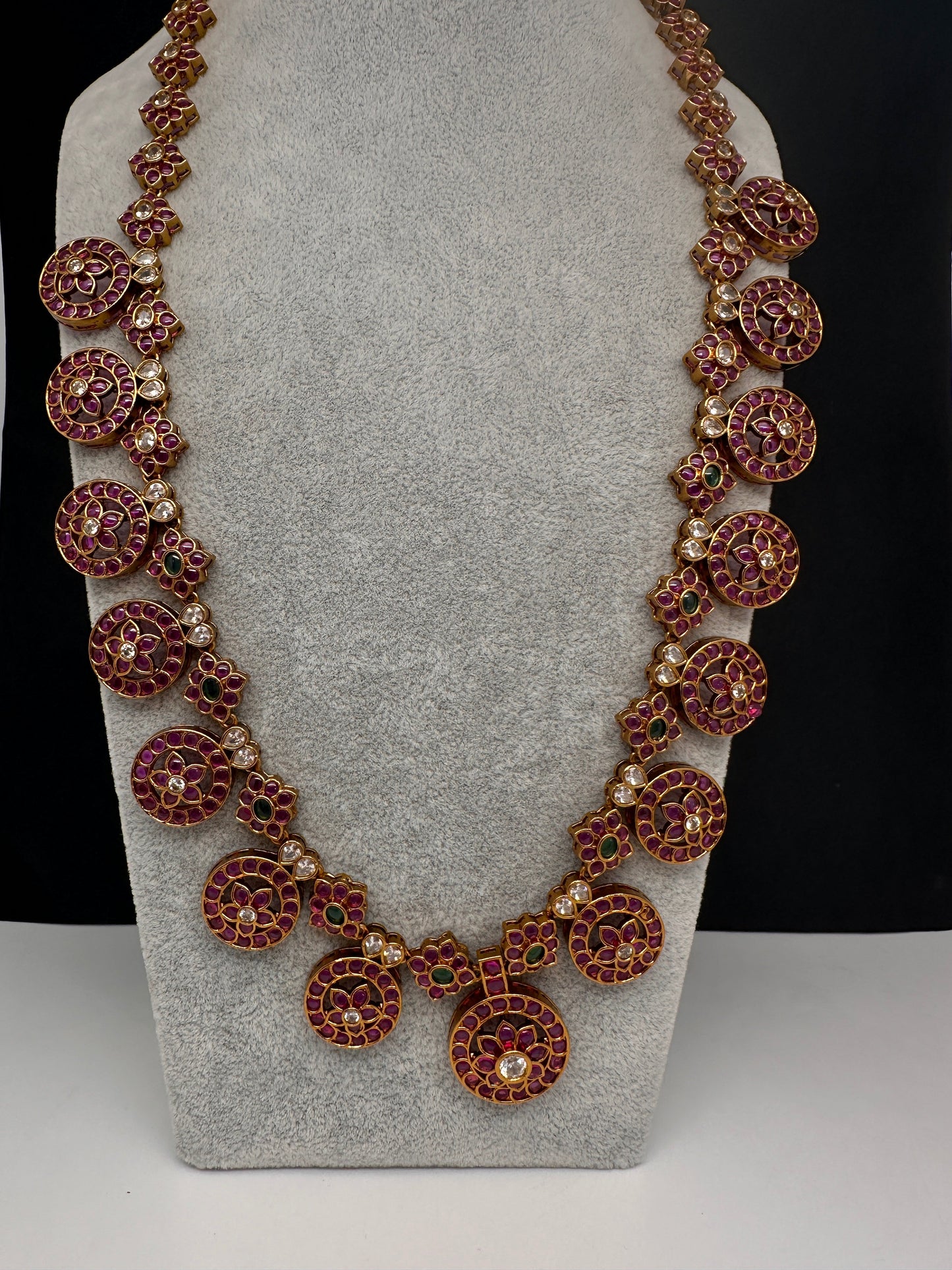 Kemp Matte Bottu Mala Long Necklace