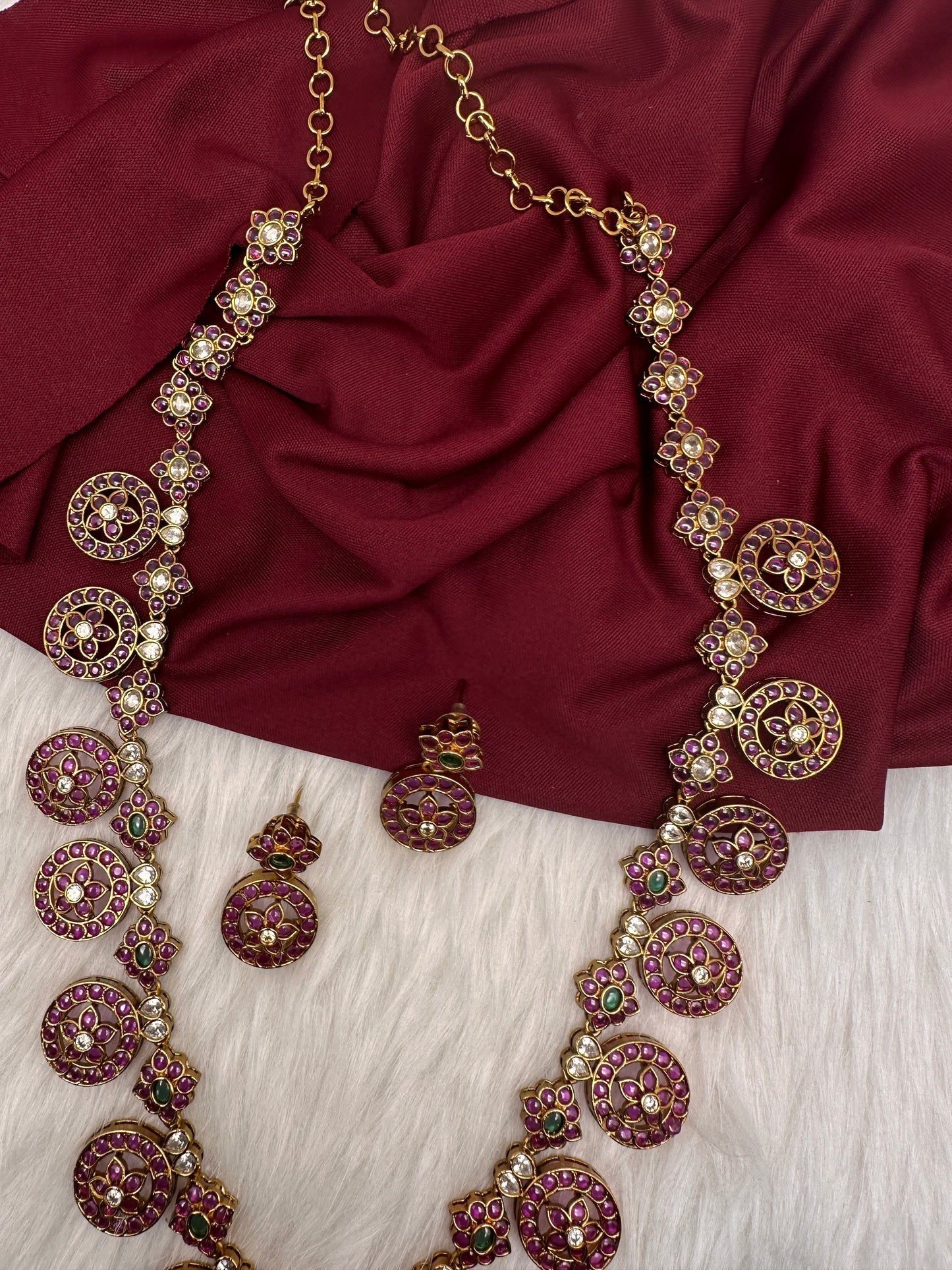 Kemp Matte Bottu Mala Long Necklace