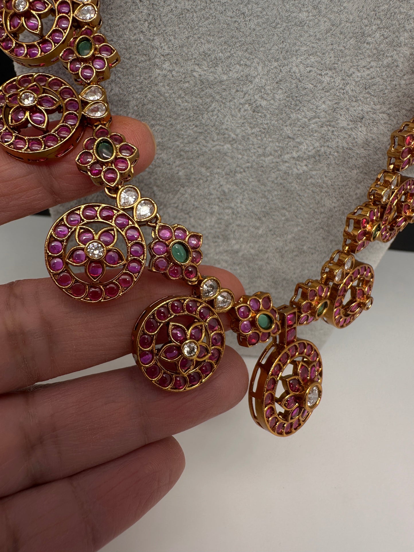 Kemp Matte Bottu Mala Long Necklace