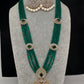 CZ Beads Long Color Stone Peacock Necklace - Green