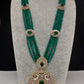 CZ Beads Long Color Stone Peacock Necklace - Green