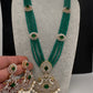 CZ Beads Long Color Stone Peacock Necklace - Green