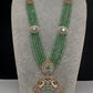 CZ Beads Long Color Stone Peacock Necklace - MintGreen