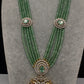 CZ Beads Long Color Stone Peacock Necklace - MintGreen